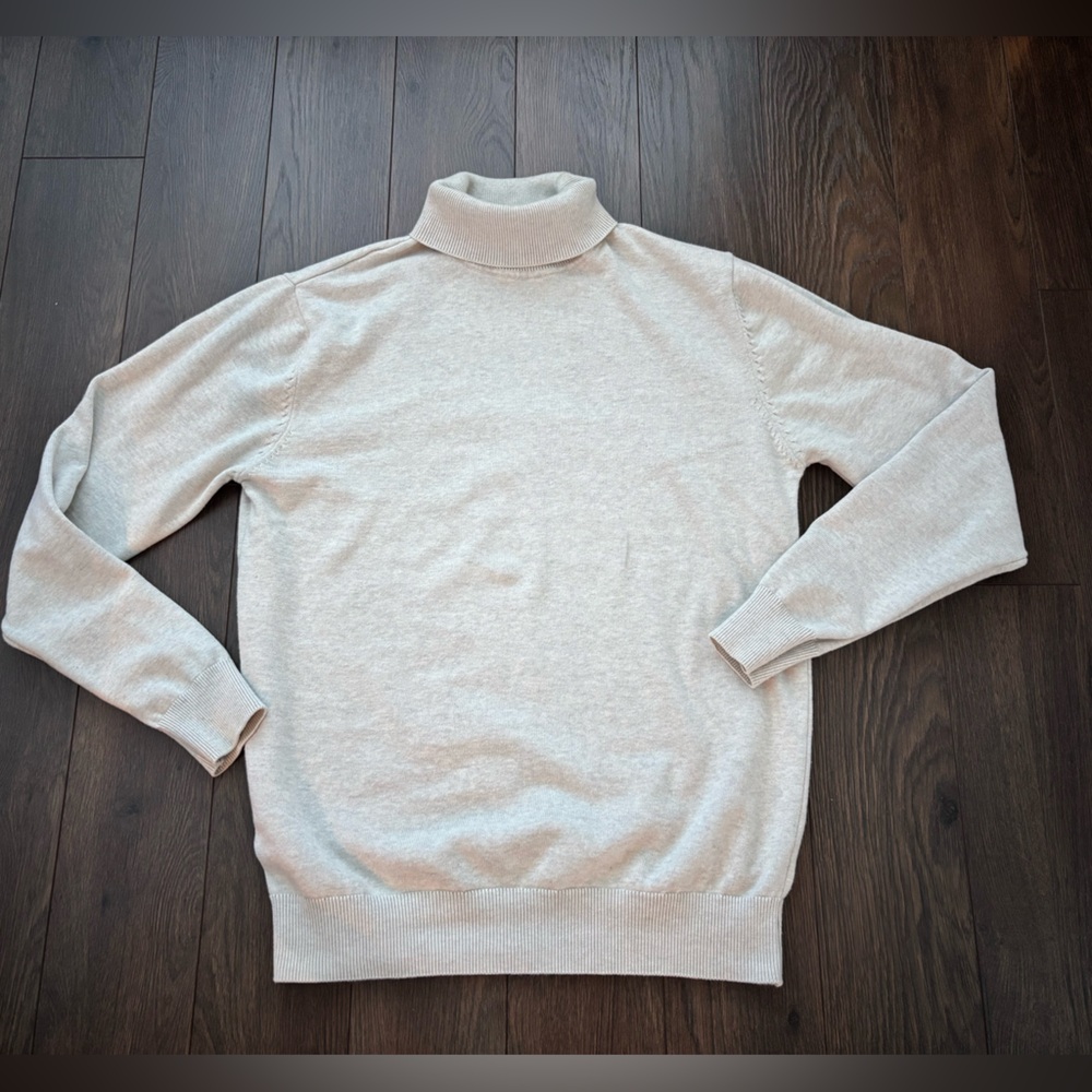 ZARA Essentials Light Grey Relaxed Fit Turtleneck Sweater XL - Picture 3 of 14